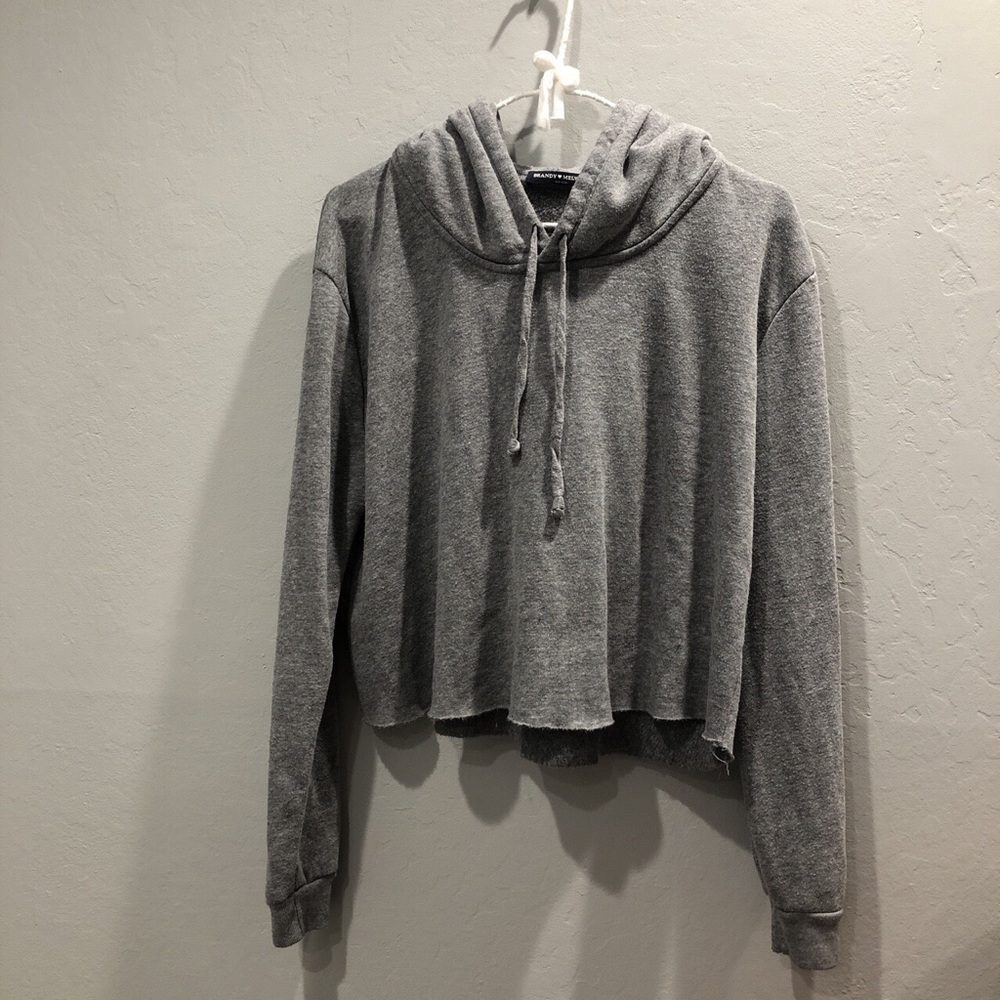Brandy grey cropped hoodie.